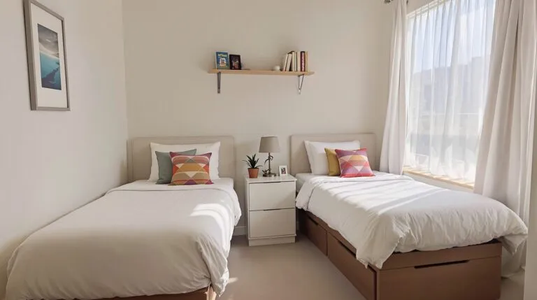 como poner dos camas en una habitacion pequeña