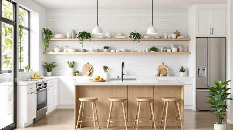 cocina blanca y madera